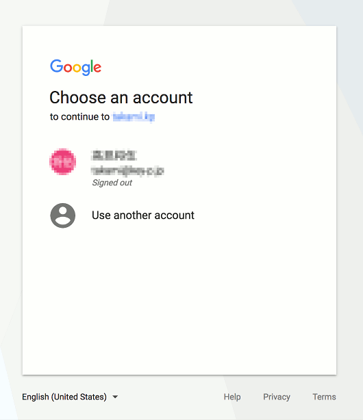 Googleアカウント選択画面
